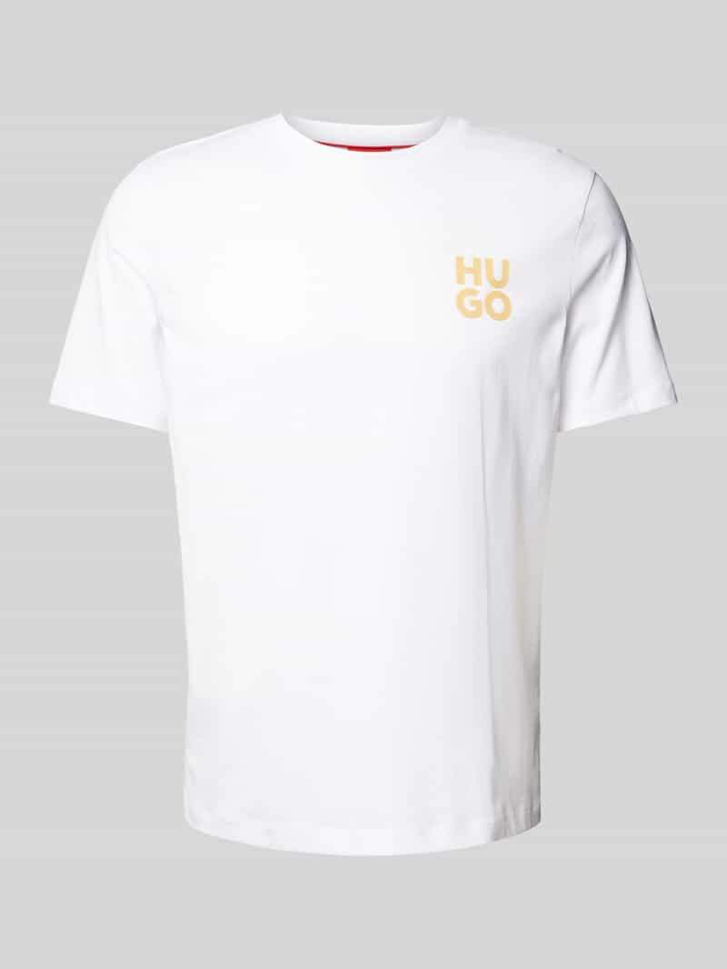 HUGO T-shirt met labelprint, model 'Dimoniti'