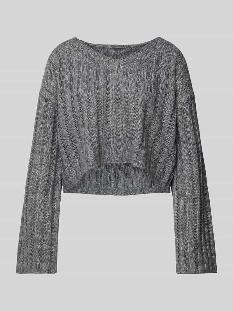 Noisy May Korte gebreide pullover met V-hals, model 'NINA'