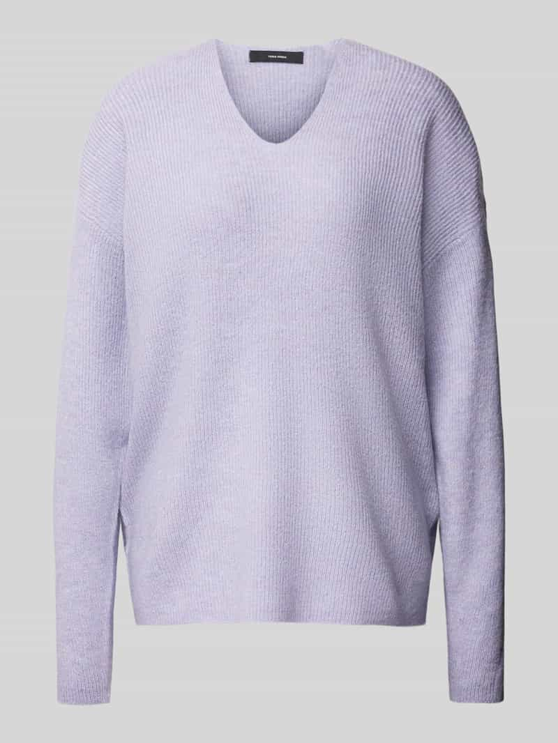 Vero Moda Regular fit gebreide pullover met V-hals, model 'CREWLEFILE'