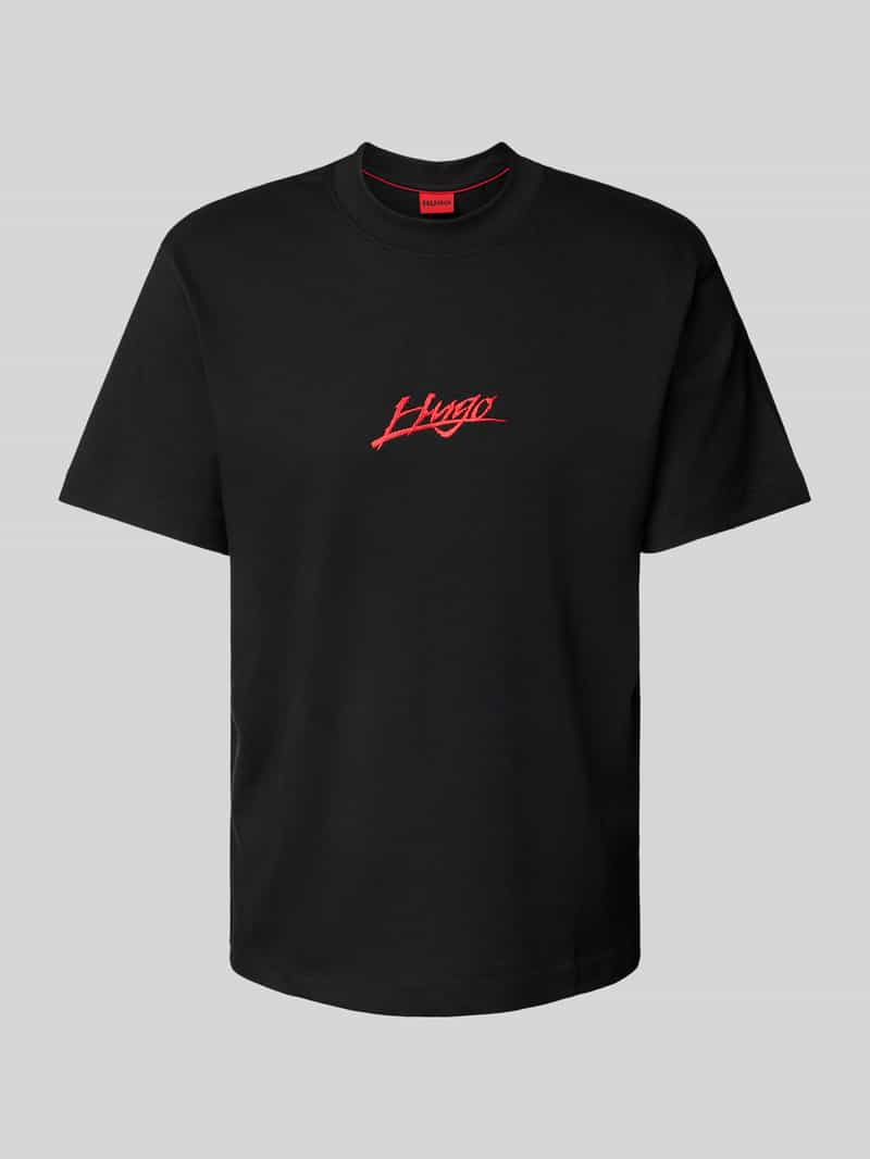 HUGO Regular fit T-shirt met ronde hals, model 'Dlogotee'