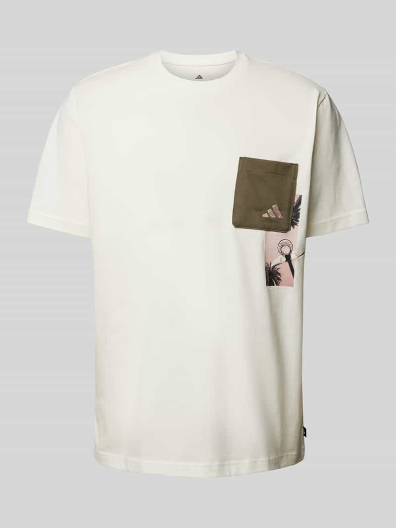 ADIDAS SPORTSWEAR T-shirt met labelprint, model 'LENS'