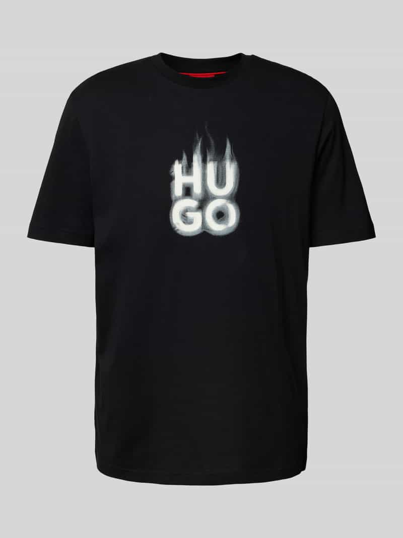 HUGO T-shirt met labelprint, model 'Dalayer'