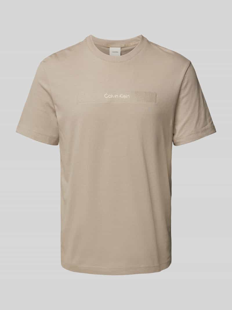 CK Calvin Klein T-shirt met labelstitching, model 'EMBROIDERY'