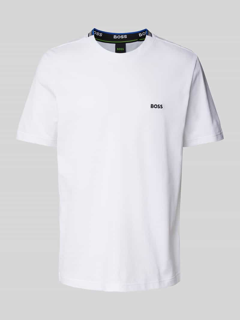 BOSS Green T-shirt met labelstitching, model 'Taddy'