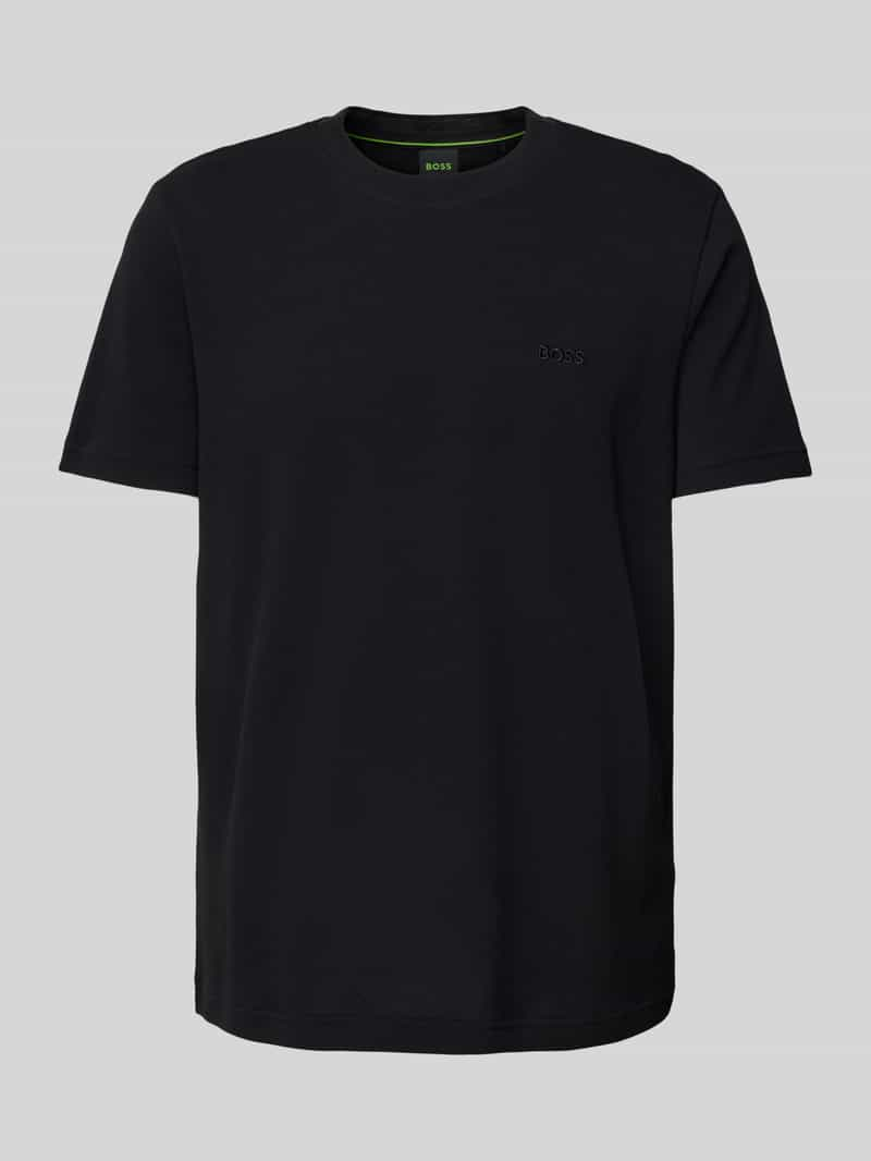 BOSS Green T-shirt met labelstitching, model 'Taddy'