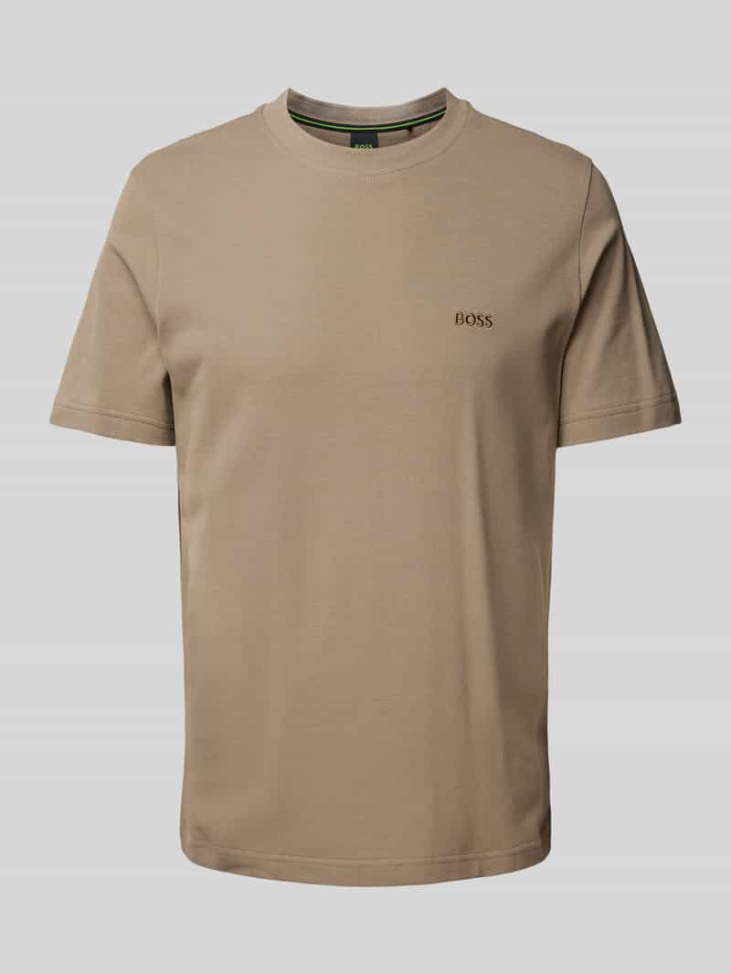 BOSS Green T-shirt met labelstitching, model 'Taddy'