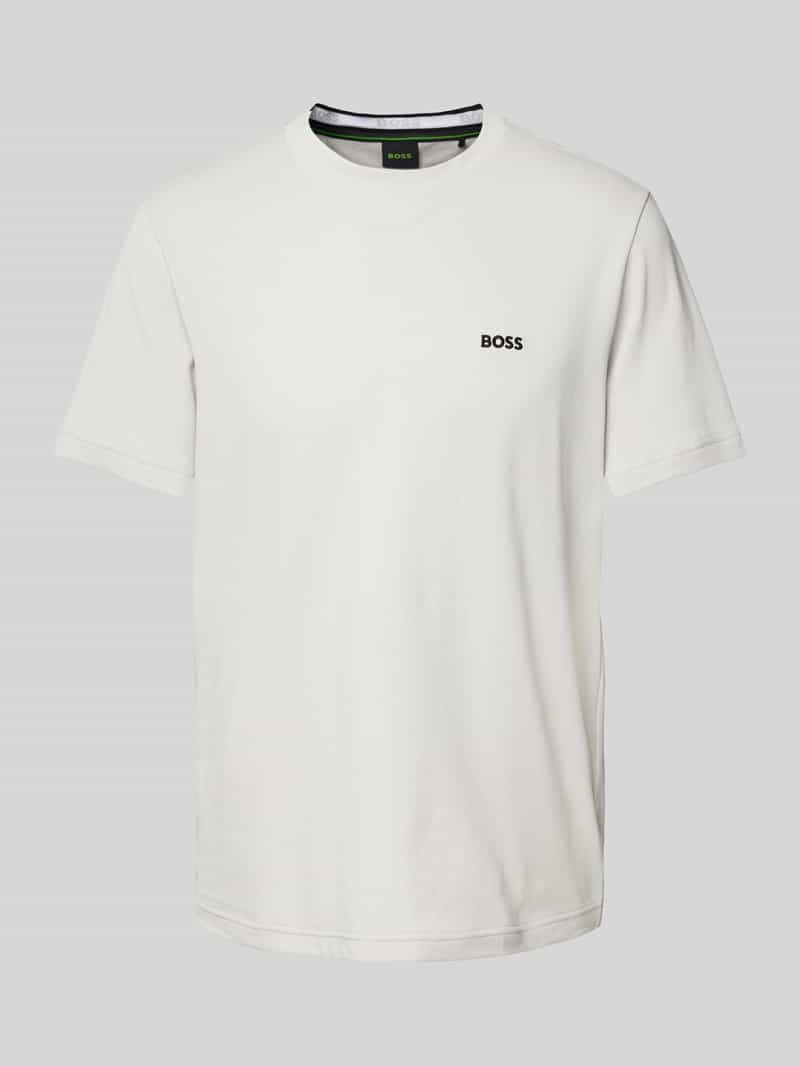 BOSS Green T-shirt met labelstitching, model 'Taddy'