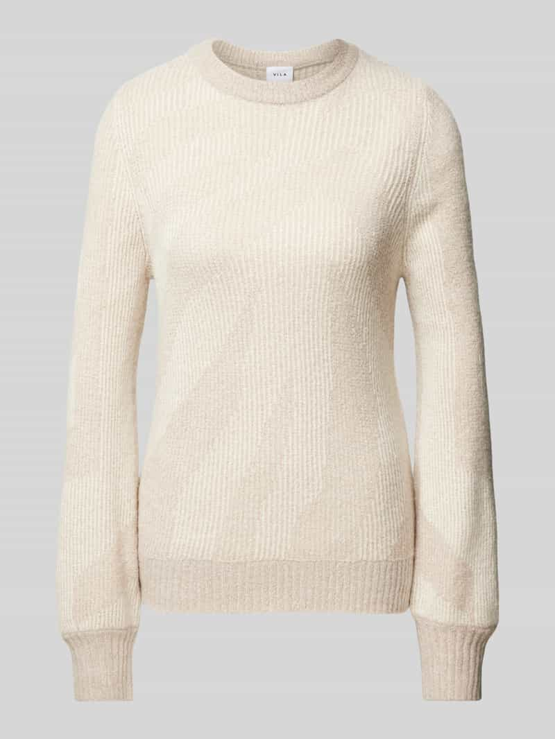 Vila Gebreide pullover met ribboorden, model 'PINNA'