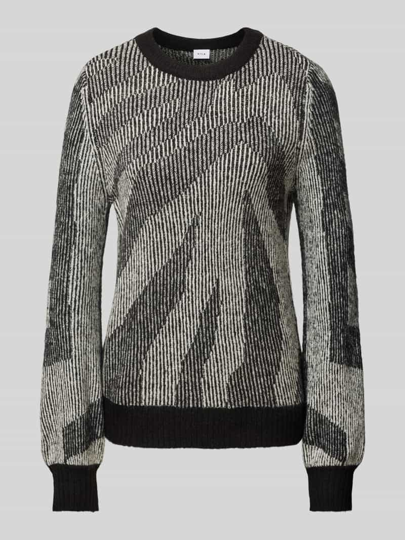 Vila Gebreide pullover met ribboorden, model 'PINNA'