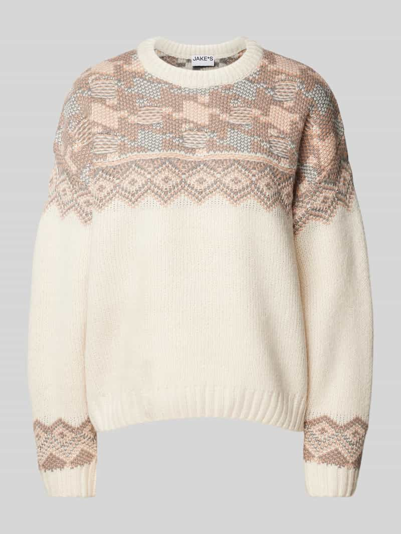 Jake*s Casual Gebreide pullover met etnisch design