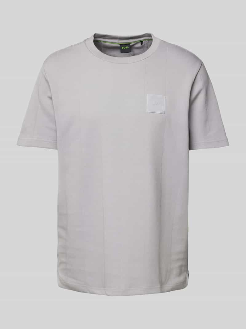 BOSS Green T-shirt met labelpatch, model 'DropNeedle'