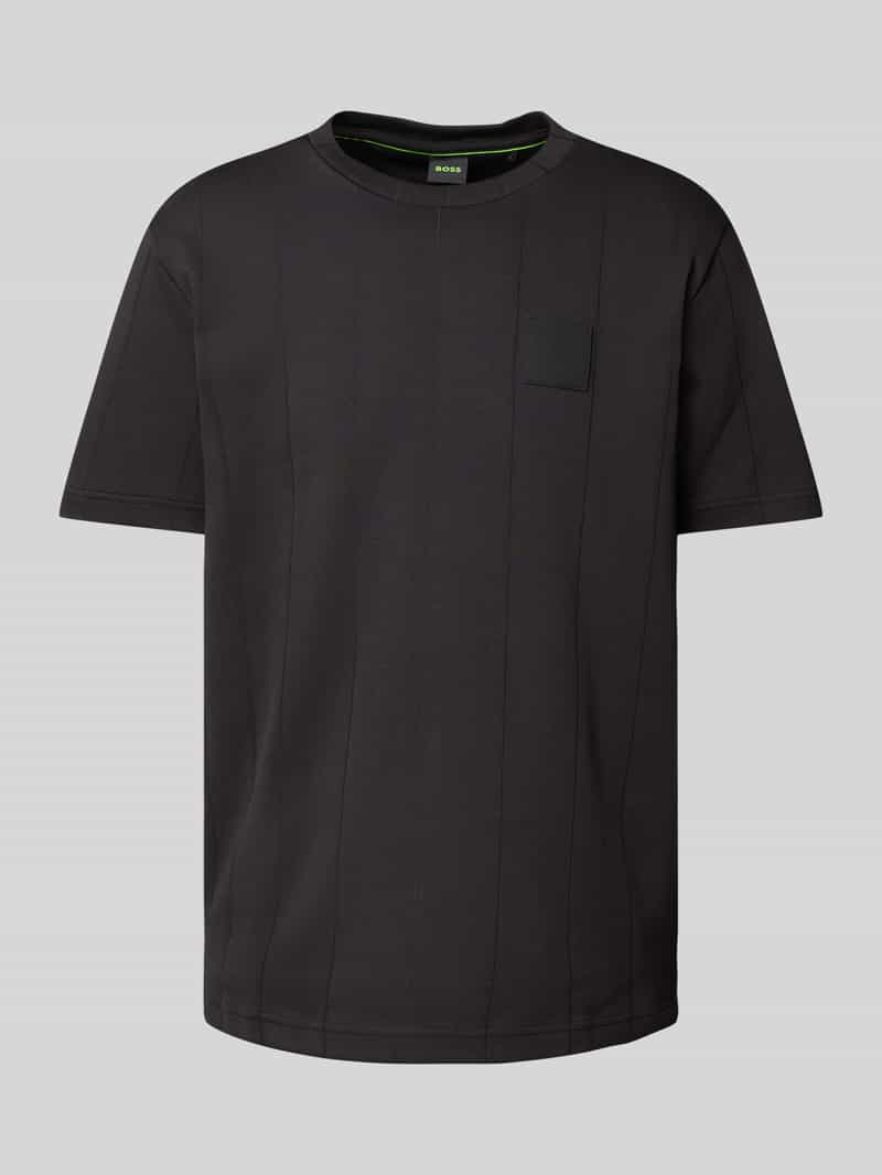 BOSS Green T-shirt met labelpatch, model 'DropNeedle'