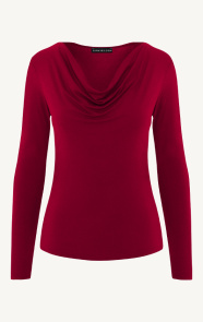 Jurkjes Waterval Top Long Sleeve Yulia Burgundy