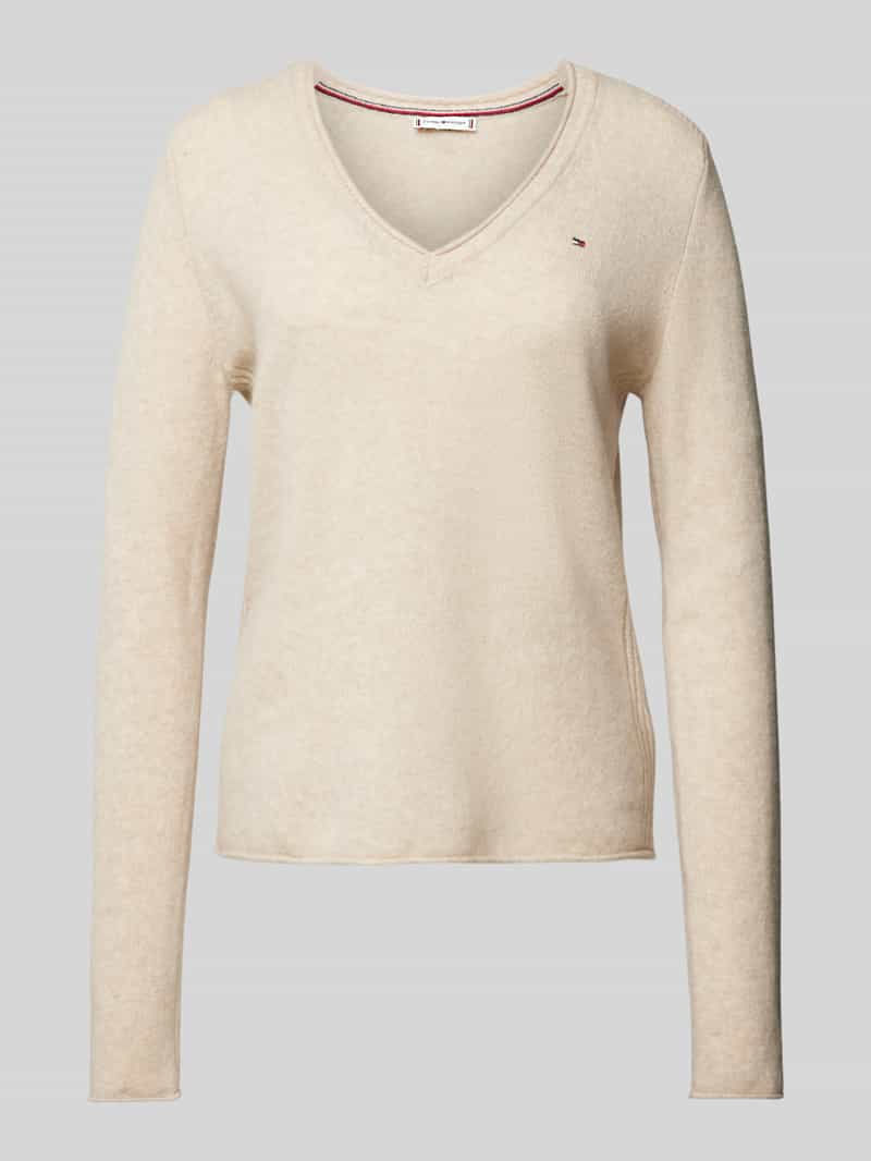 Tommy Hilfiger Pullover met afgeronde V-hals, model 'SOFT WOOL'