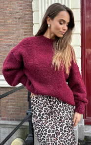 Jurkjes Oversized Boucle Trui Alisia Burgundy