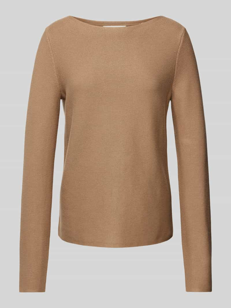 MARC O POLO Gebreide pullover met geribde boothals