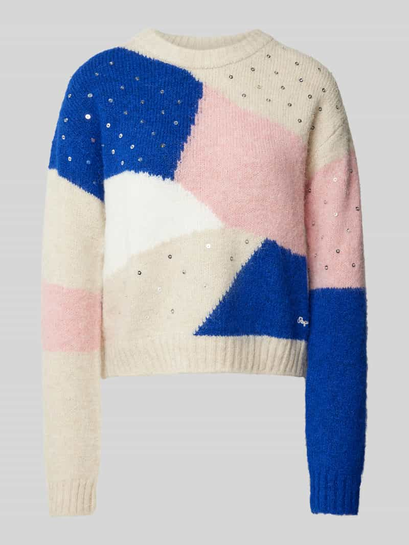 Pepe Jeans Gebreide pullover met ribboorden, model 'NORA'