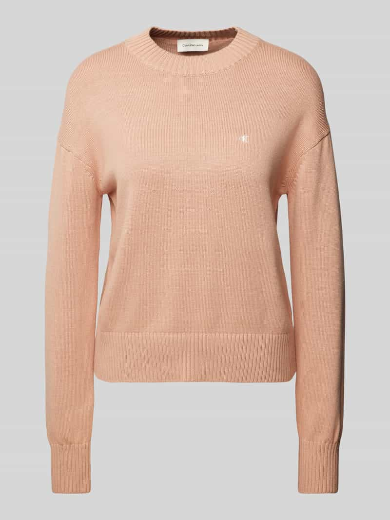 Calvin Klein Jeans Gebreide pullover met labelstitching, model 'MONOGRAM'