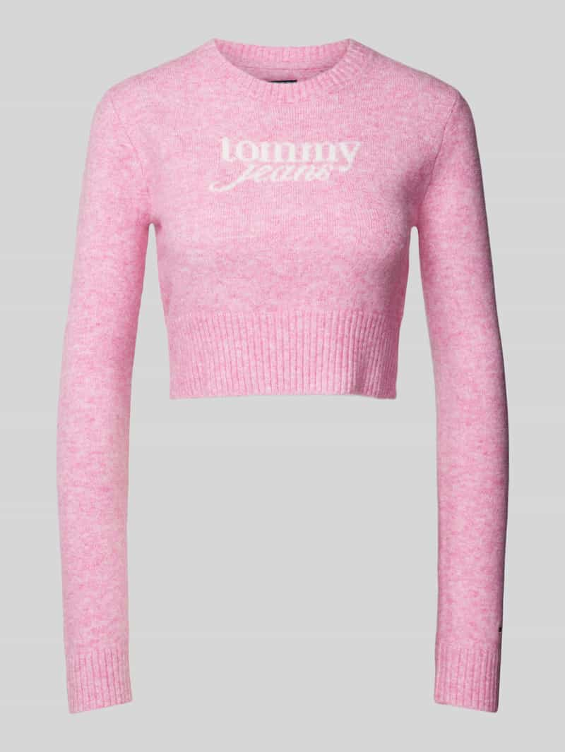 Tommy Jeans Korte gebreide pullover met labelprint