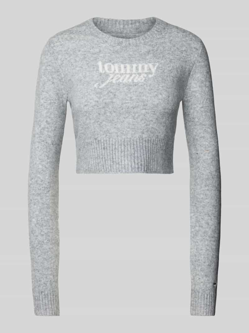 Tommy Jeans Korte gebreide pullover met labelprint