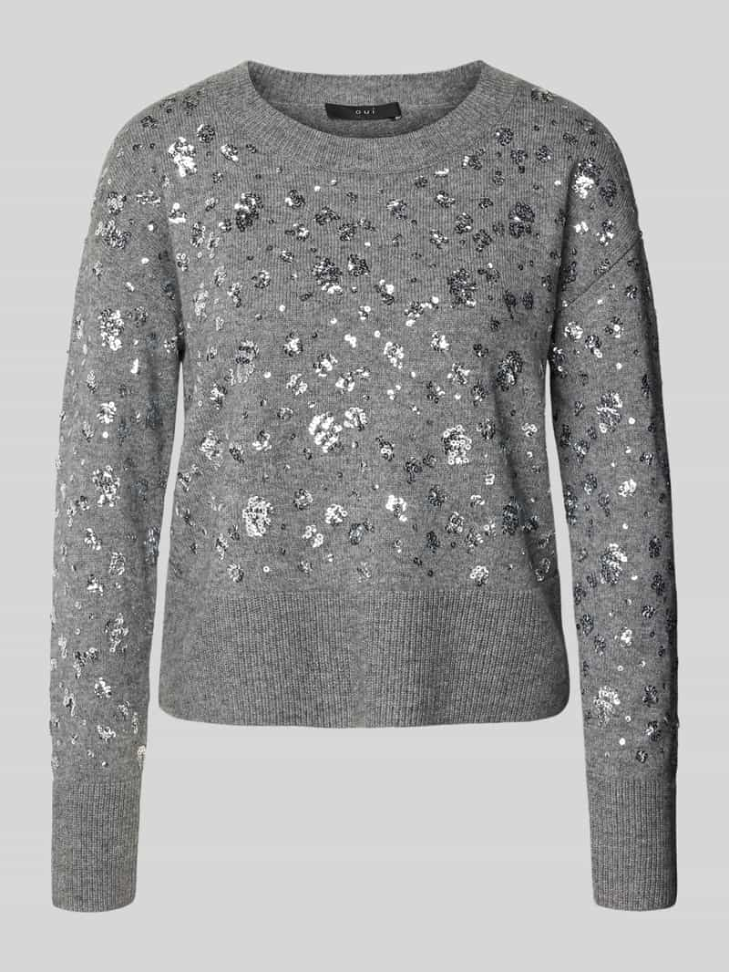 Oui Wollen pullover met extra brede schouders