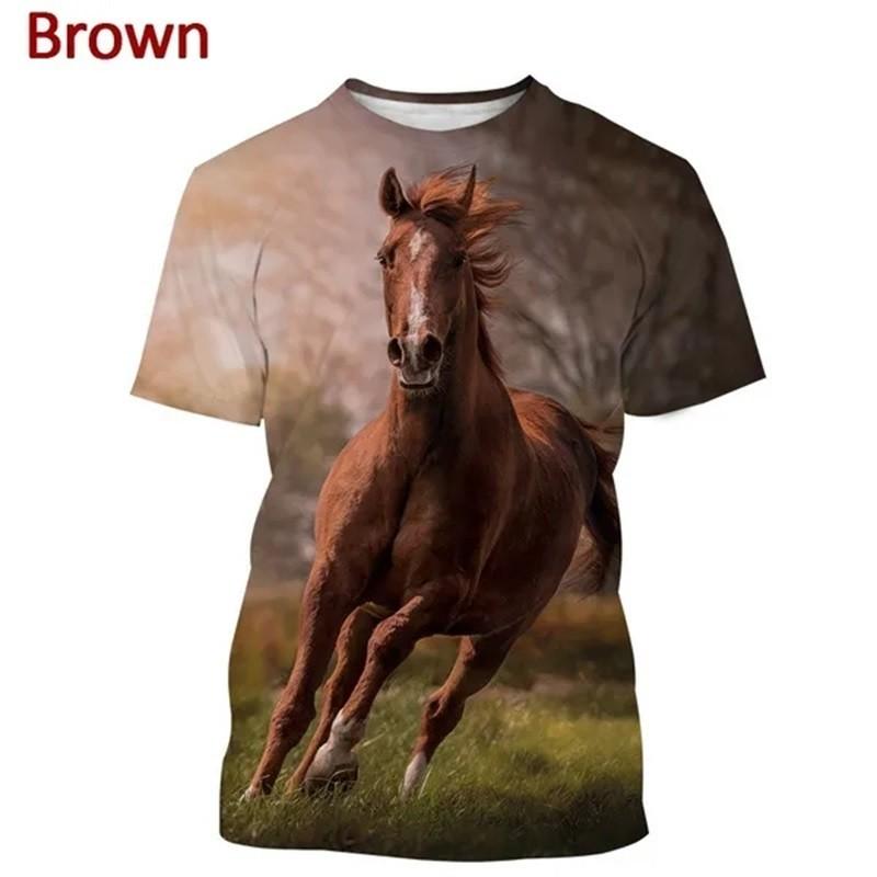 Xuhaijian02 Nieuwste Animal Horse 3D Print Grafische T-shirts Voor Mannen Vrouwen Casual Persoonlijkheid Streetwear Tee Tops Korte Mouw Oversized T-shirt S