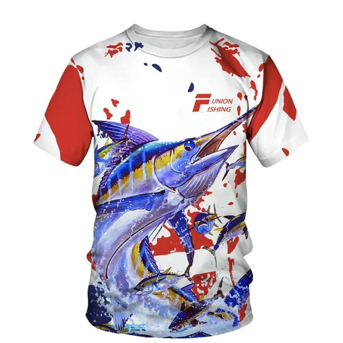 Laoxu Heren T-shirt 3D Meerval Gedrukt Outdoor Gaan Vissen Trainingspakken Fashion Casual O-hals Korte Mouw Tops Zomer Oversized T-shirt Asian size XXS wit