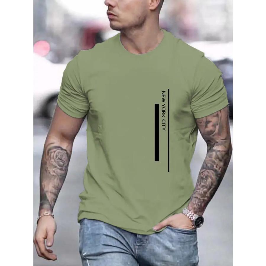 HerSight Summer Essential Crew Neck Tee - Zacht kort mouw heren casual T-shirt met PEACE print, relaxte pasvorm, ademend klassiek S