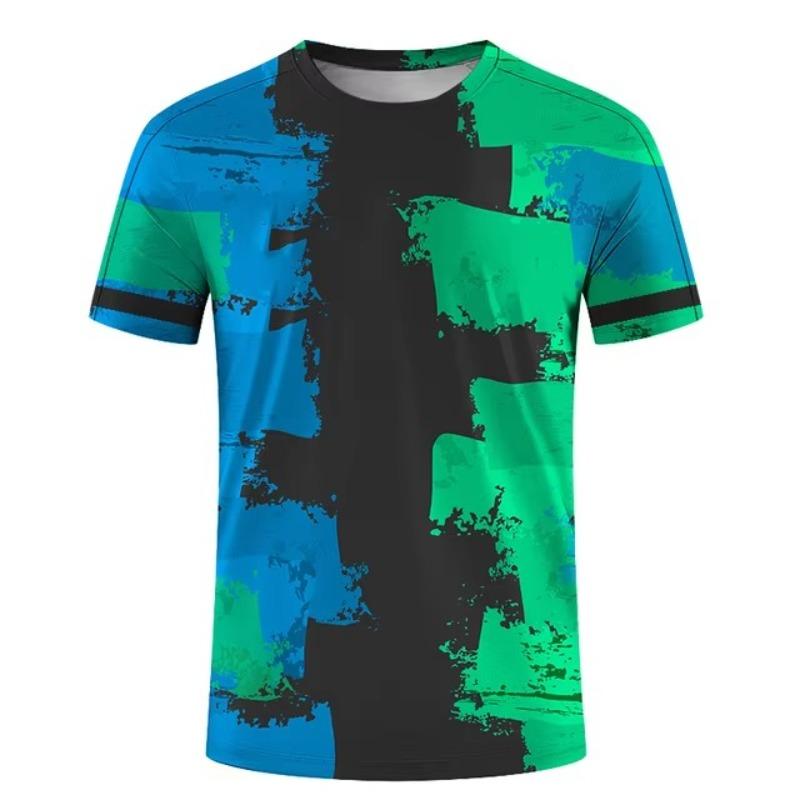 HerSight Heren T-shirt Snel drogende tops Zomermode Straat Korte mouw T-shirts 3D grafische print T-shirts Oversized herenkleding M