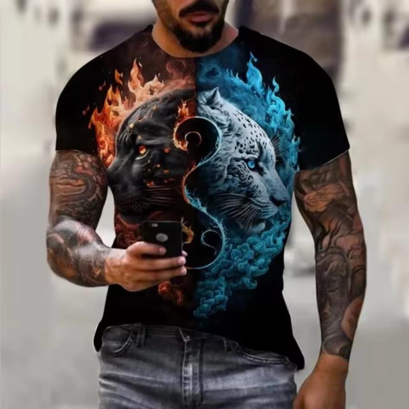 Forever Men Heren T-shirt Snel drogende tops Zomermode Straat Korte mouw T-shirts 3D grafische print T-shirts Oversized herenkleding M