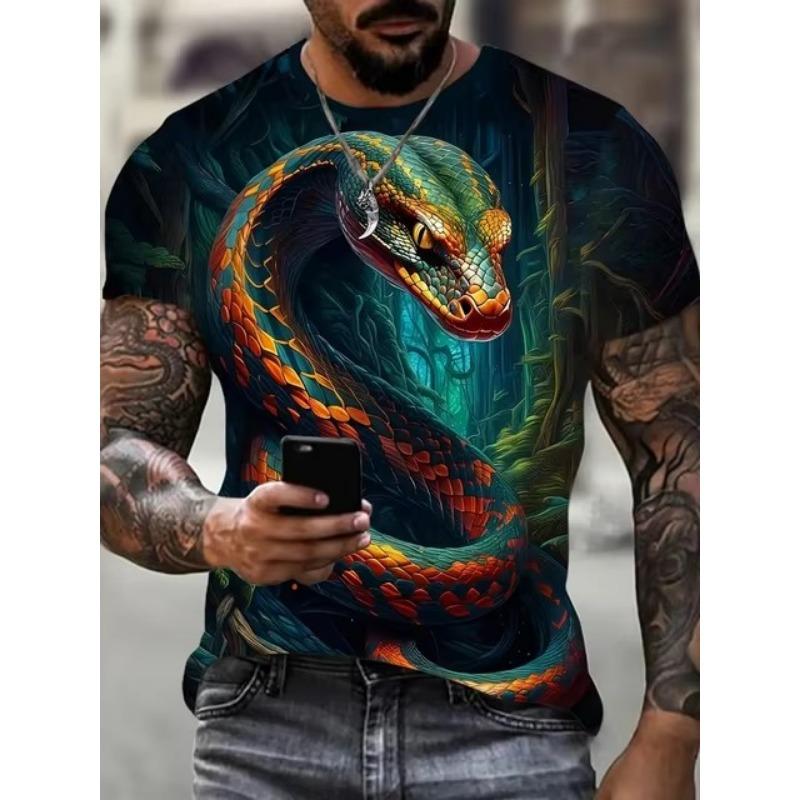 Forever Men Heren T-shirt Snel drogende tops Zomermode Straat Korte mouw T-shirts 3D grafische print T-shirts Oversized herenkleding M