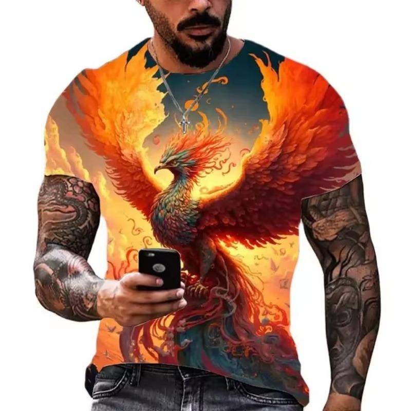 Forever Men Heren T-shirt Snel drogende tops Zomermode Straat Korte mouw T-shirts 3D grafische print T-shirts Oversized herenkleding M