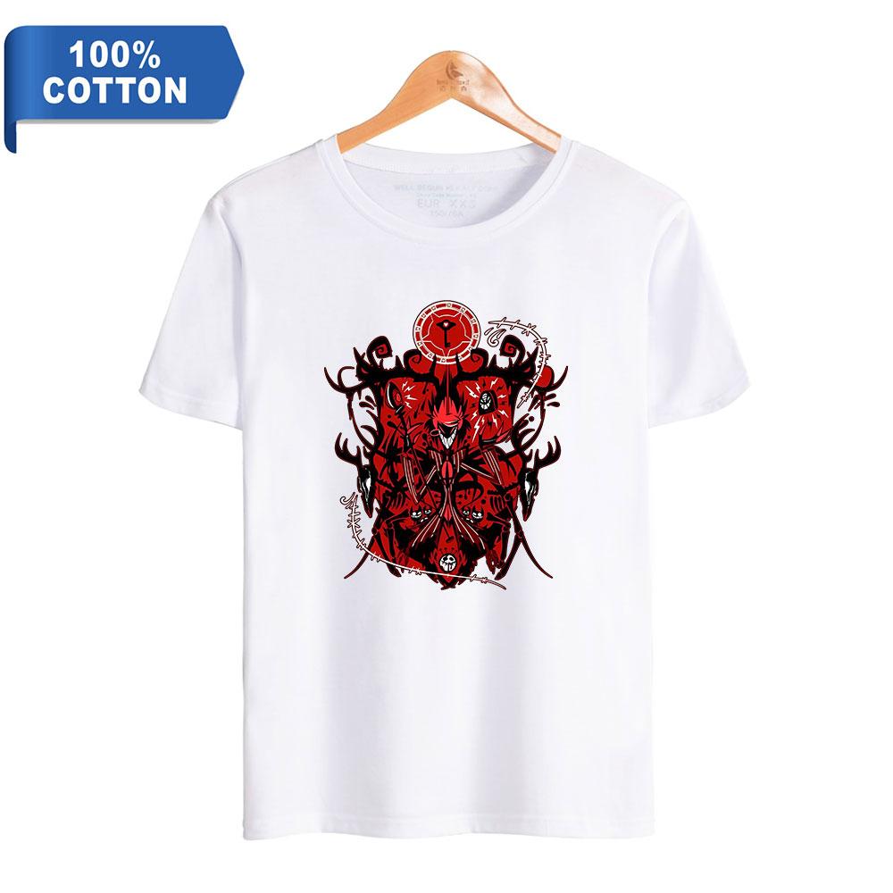 Tooyoo Hazbin Hotel Tshirt Hip Hop Mannen Vrouwen Anime Print Top Tees Harajuku T-shirts Mode Zomer T-shirt S marineblauwe kleur