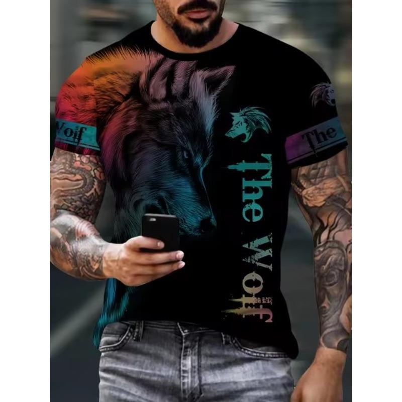 HerSight Heren T-shirt Snel drogende tops Zomermode Straat Korte mouw T-shirts 3D grafische print T-shirts Oversized herenkleding M