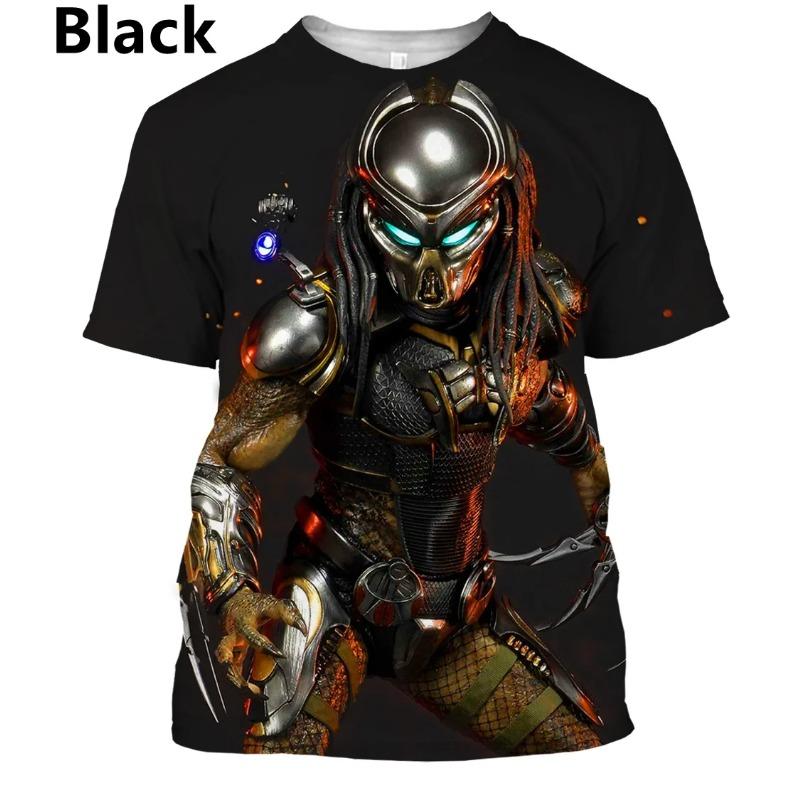 ETST WENDY 005 Nieuwe zomer Predator 3D-print T-shirt Casual grappig heren dames korte mouwen oversized kleding top tees ademend en koel S