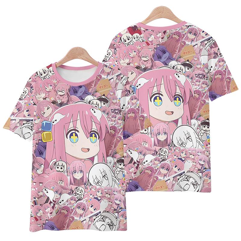 Etst 003 Anime Manga T-shirts Bocchi De Rock 3D Print Streetwear Mannen Vrouwen Mode Oversized Korte Mouw T-shirt Kid Tees tops Kleding S