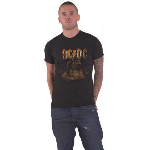 AC/DC Unisex volwassen messing klokken T-shirt S zwart