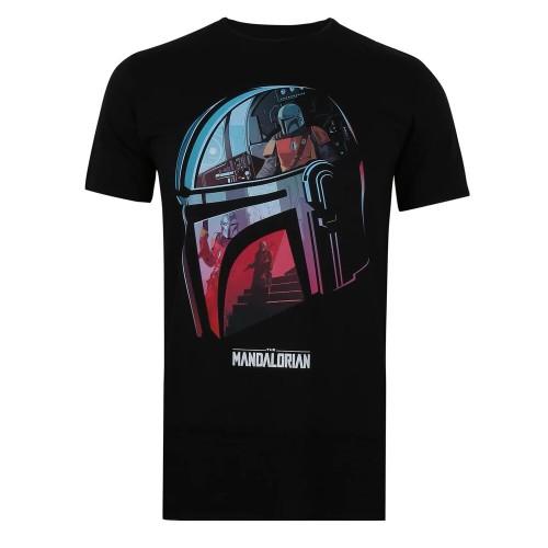 Star Wars: The Mandalorian Star Wars: Het Mandalorian herenhelm katoenen T-shirt S zwart