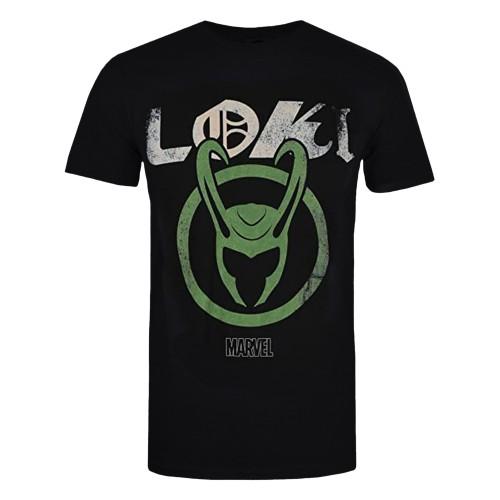 Marvel Loki Heren embleem katoenen T-shirt L zwart