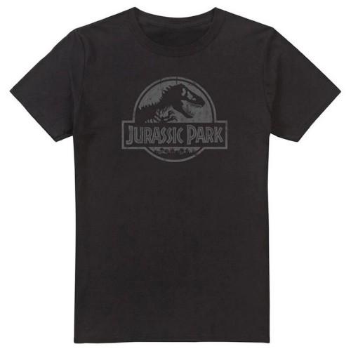 Jurassic Park heren zwart-wit logo T-shirt M zwart