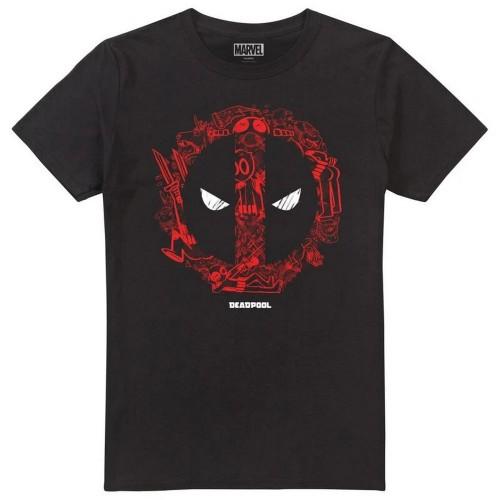 Deadpool Heren Doodle Logo T-shirt XL zwart