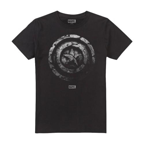 Captain America Heren Brick Shield Shield T-shirt L zwart