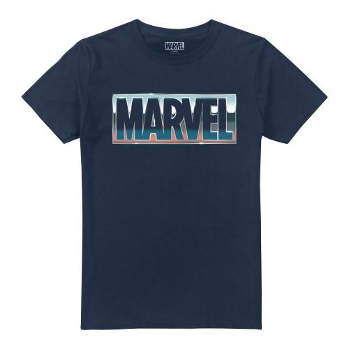 Marvel heren blauw stalen T-shirt XL Vloot