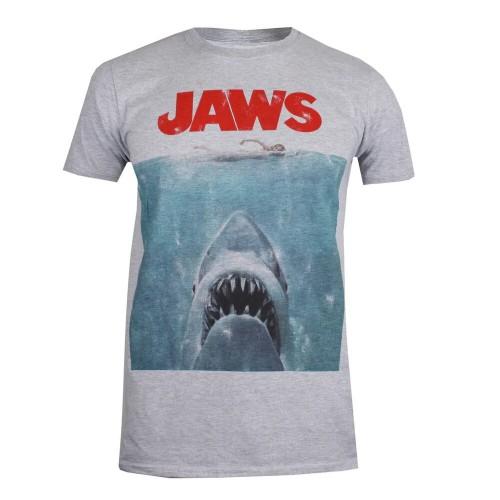 Jaws Kaken heren poster T-shirt S wit/blauw