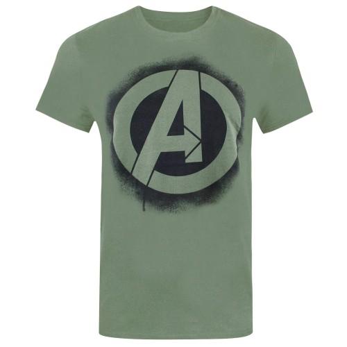 Avengers heren stencil-logo T-shirt XL glans groene kleur