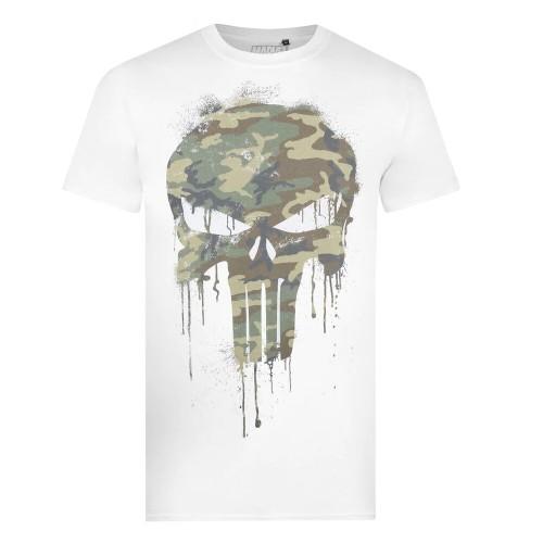 The Punisher Het Punisher Camo-logo-T-shirt voor heren M wit/groen