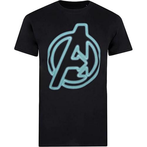 Avengers heren neon-logo T-shirt S oranje/Vloot