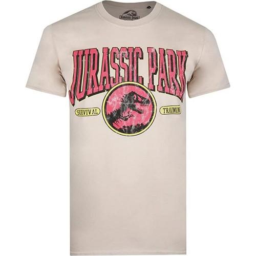 Jurassic Park Heren Survival Training Katoenen T-shirt M zand