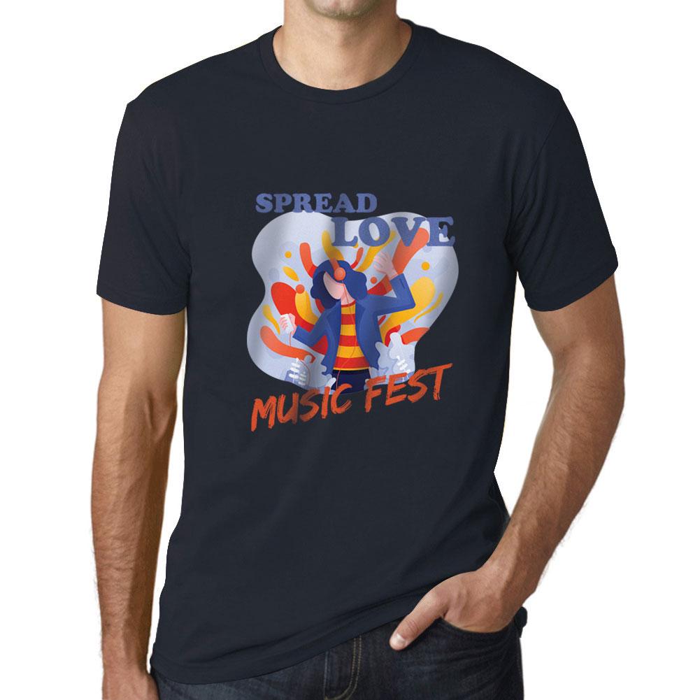 Ultrabasic Grafisch T-shirt voor heren Music Fest Spread Love Navy XS afgrond