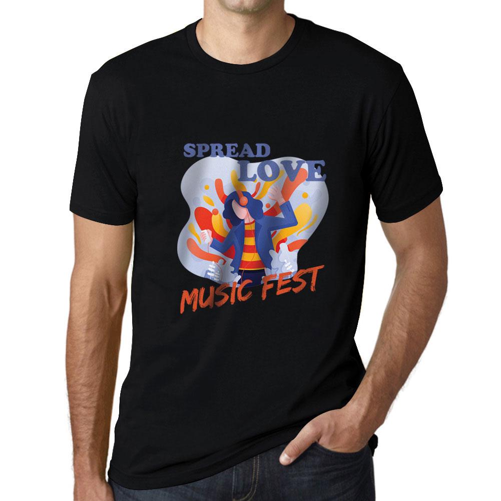 Ultrabasic Grafisch T-shirt voor heren Music Fest Spread Love diepzwart XS zwart